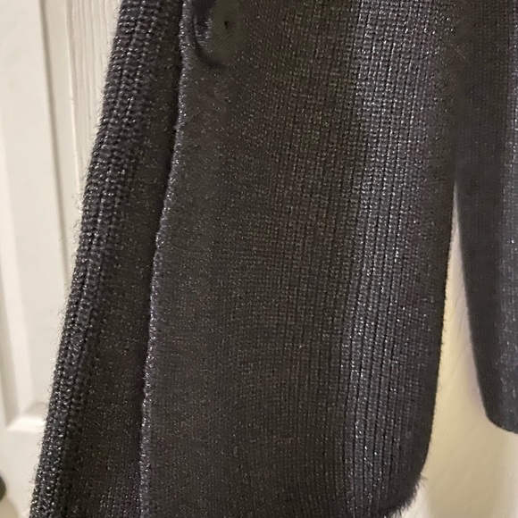 NIC+ZOE knit top size M black with silver metallic threads. Bought at Saks Fifth - Picture 3 of 7